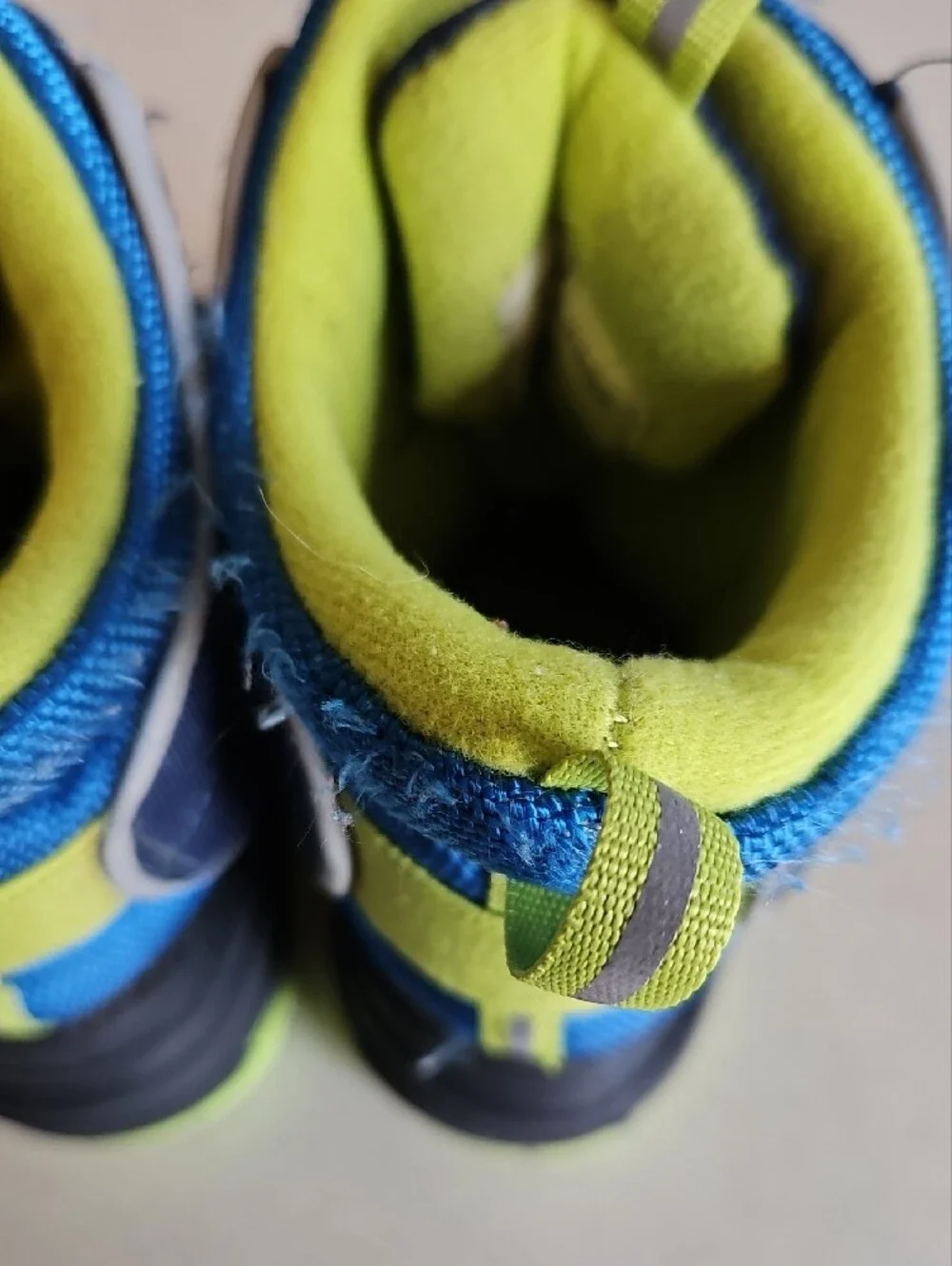 Kids Navy and Lime Waterproof Snow Boots